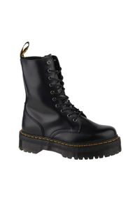 Buty Dr. Martens Jadon Hi DM25565001 czarne. Kolor: czarny. Materiał: tkanina, skóra. Szerokość cholewki: normalna. Wzór: gładki