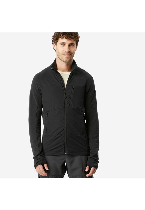 FORCLAZ - Bluza trekkingowa męska Forclaz MT900 merino. Materiał: wełna, włókno, elastan, poliamid, materiał. Sport: wspinaczka
