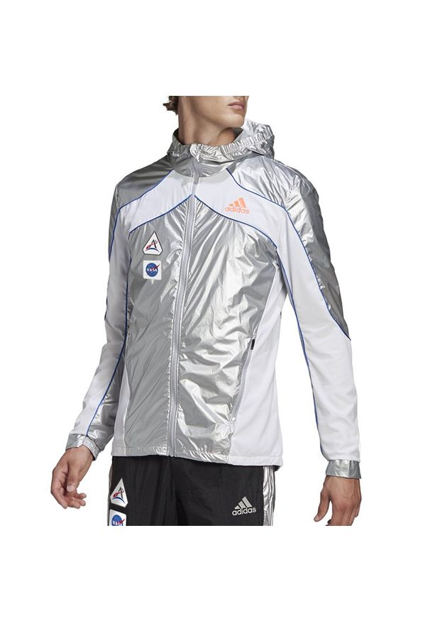 Adidas - adidas Marathon Space Race Jacket > GK8816. Materiał: materiał, tkanina, nylon. Wzór: aplikacja