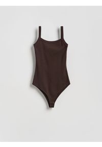 Reserved - Body z bawełną - ciemnobrązowy. Kolor: brązowy. Materiał: bawełna