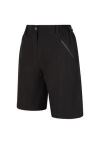 Regatta - Xert damskie spodenki. Kolor: czarny, wielokolorowy, fioletowy. Materiał: poliester, elastan. Sport: turystyka piesza #1