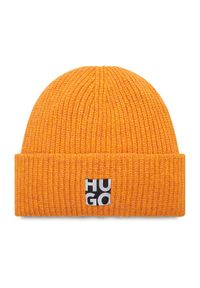 Hugo - Czapka HUGO. Kolor: pomarańczowy