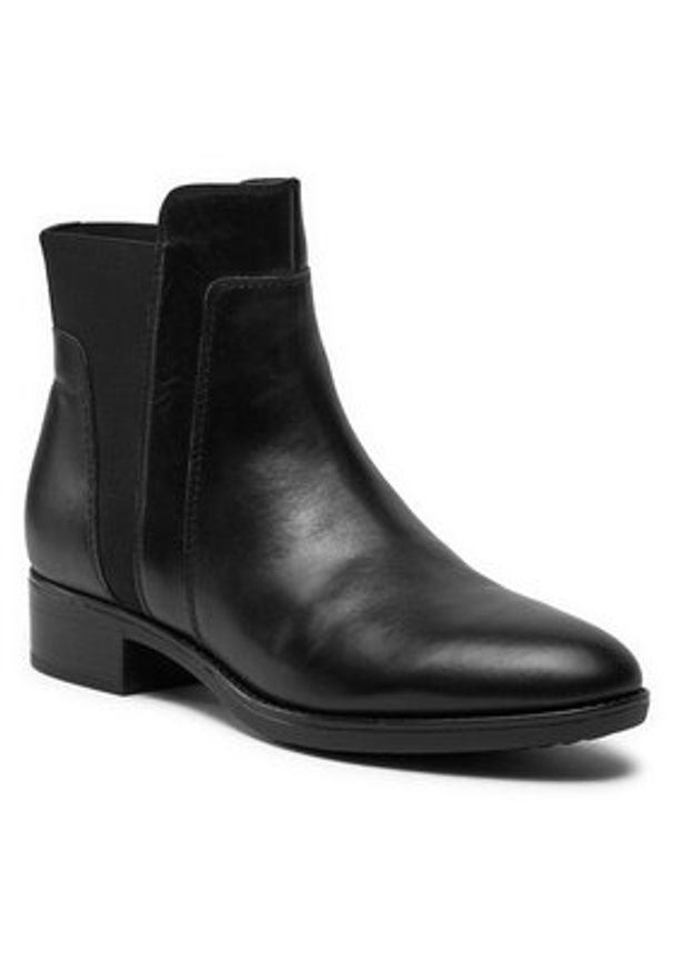 Geox Botki D Felicity F D84G1F 00043 C9999 Czarny. Kolor: czarny. Materiał: skóra
