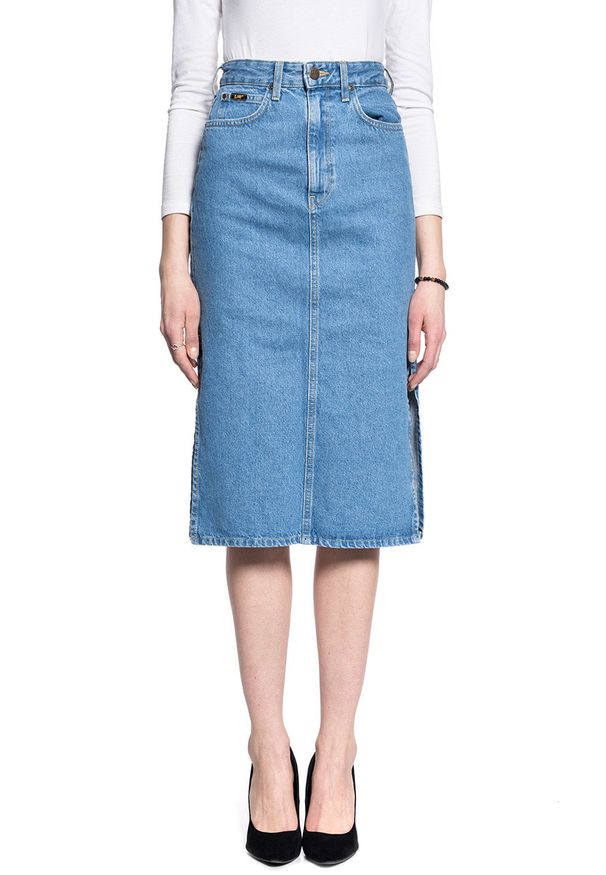 Lee - LEE THELMA SKIRT DAMSKA SPÓDNICA JEANSOWA CLEAN CALLIE L38EGAZE 112108145. Materiał: jeans