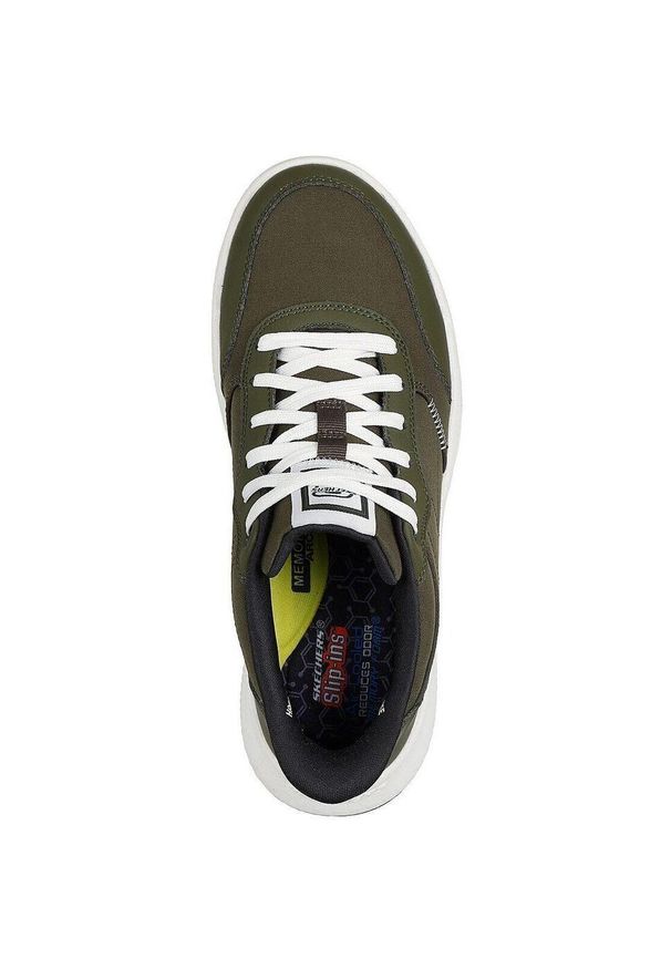 skechers - Adidasy Skechers Cyrus - Raiden, Mężczyźni. Kolor: zielony. Materiał: skóra ekologiczna, materiał