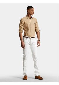 Polo Ralph Lauren Koszula 710889739001 Beżowy Slim Fit. Typ kołnierza: polo. Kolor: beżowy. Materiał: bawełna