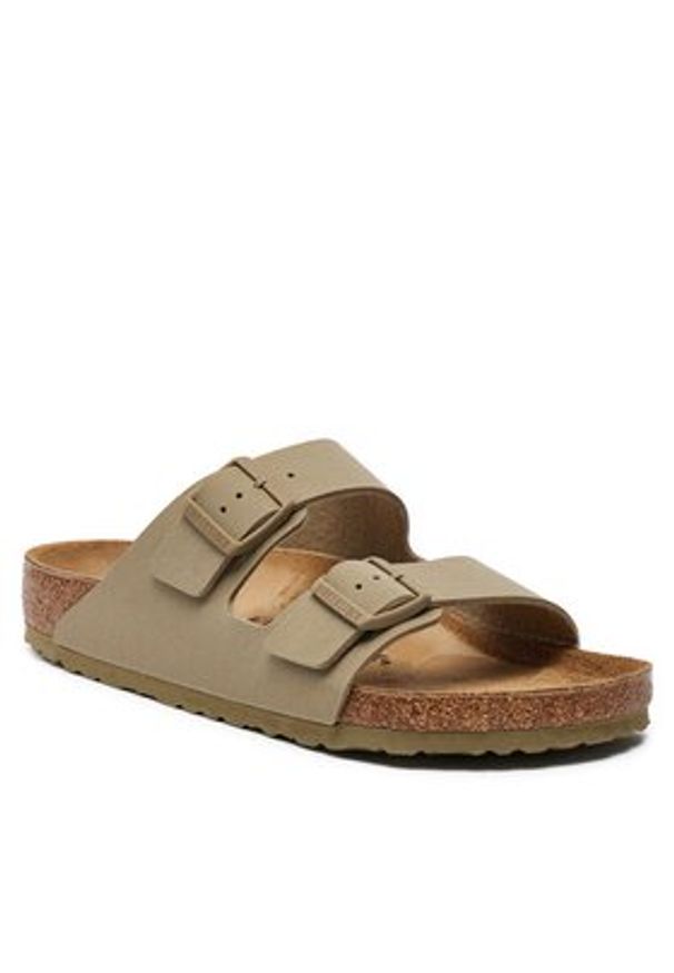 Birkenstock Klapki Arizona Birko-Flor 1027704 Khaki. Kolor: brązowy. Materiał: skóra