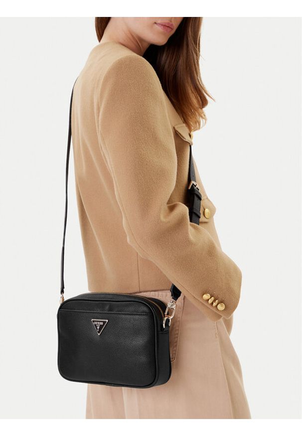 Guess Torebka Meridian II HWBG69 74140 Czarny. Kolor: czarny. Materiał: skórzane