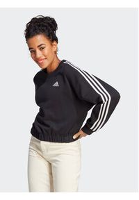 Adidas - adidas Bluza Essentials 3-Stripes Crop Sweatshirt HR4926 Czarny Loose Fit. Kolor: czarny. Materiał: bawełna #6