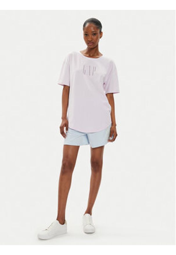 GAP - Gap T-Shirt 627139-02 Fioletowy Loose Fit. Kolor: fioletowy. Materiał: bawełna