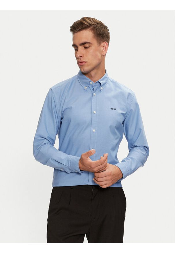 BOSS - Boss Koszula H-Roan 50521996 Błękitny Slim Fit. Kolor: niebieski. Materiał: bawełna
