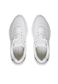 TOMMY HILFIGER - Tommy Hilfiger Sneakersy Tech Heel Runner FW0FW07701 Biały. Kolor: biały. Materiał: skóra #5