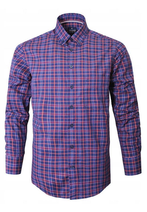 Casualowa Koszula, Kołnierzyk Button Down - Pako Jeans - Granat w Kratkę. Okazja: na co dzień. Typ kołnierza: button down. Kolor: niebieski. Materiał: bawełna. Wzór: kratka. Sezon: lato. Styl: casual