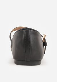 Born2be - Czarne Balerinki z Paskiem na Sprzączkę Bragia. Okazja: na co dzień. Zapięcie: pasek. Kolor: czarny. Materiał: jeans, materiał. Styl: casual #4