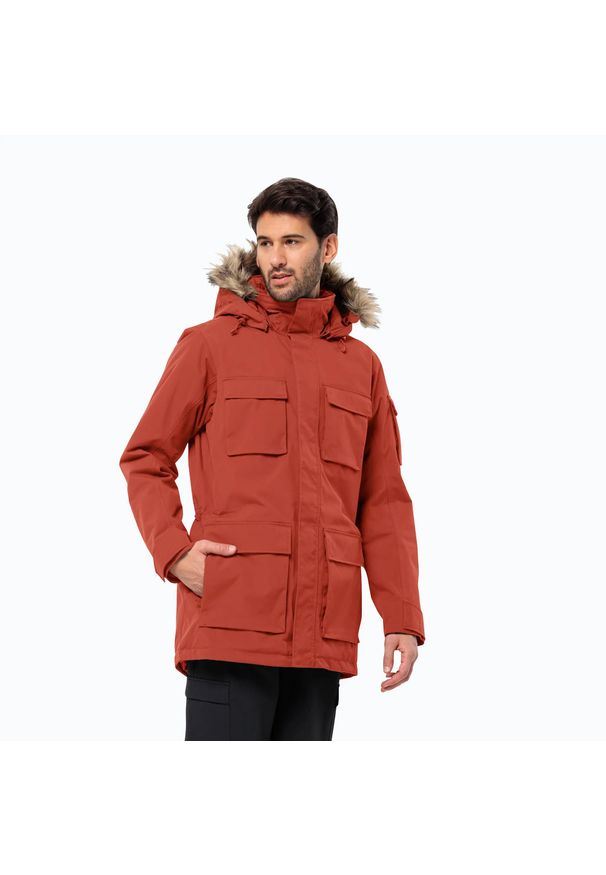Kurtka męska Jack Wolfskin Glacier Canyon Parka. Kolor: brązowy. Sport: turystyka piesza