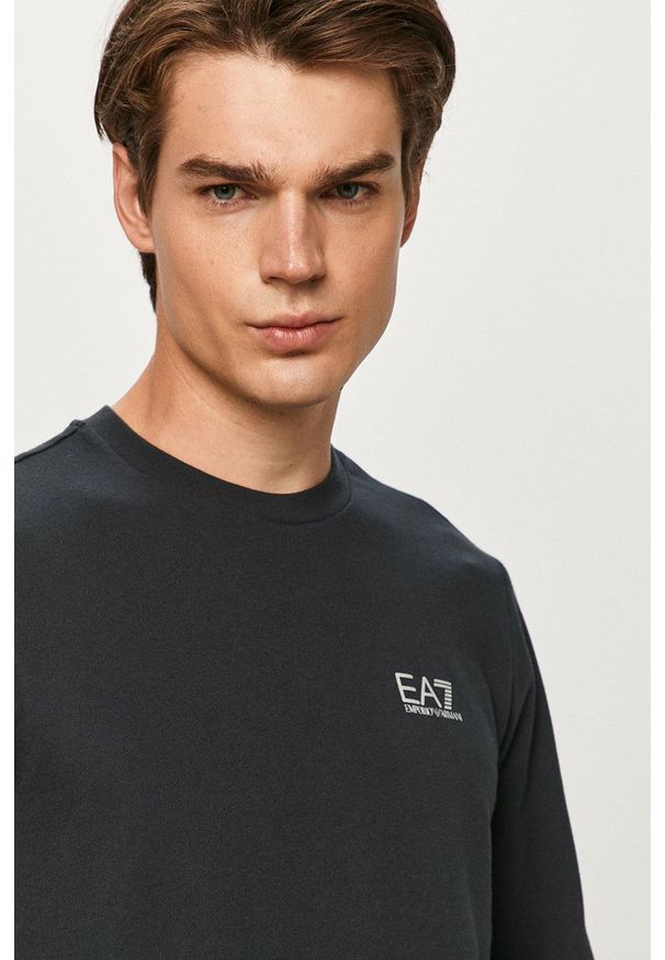EA7 Emporio Armani - Longsleeve. Okazja: na co dzień. Kolor: niebieski. Długość rękawa: długi rękaw. Styl: casual