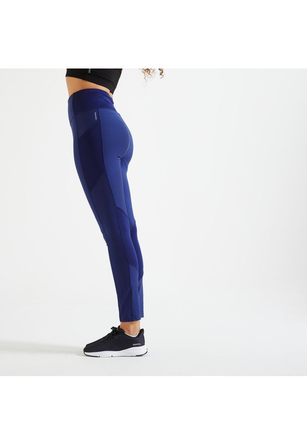 DOMYOS - Legginsy fitness damskie Domyos. Stan: podwyższony. Materiał: poliester, materiał, elastan. Sport: fitness