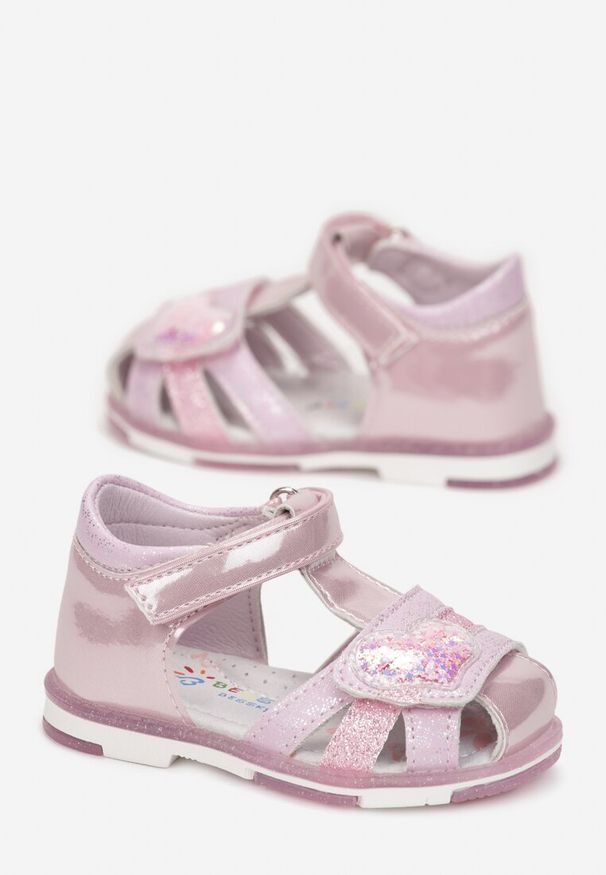 Born2be - Różowe Sandały Eunereia. Zapięcie: pasek. Kolor: różowy. Materiał: skóra