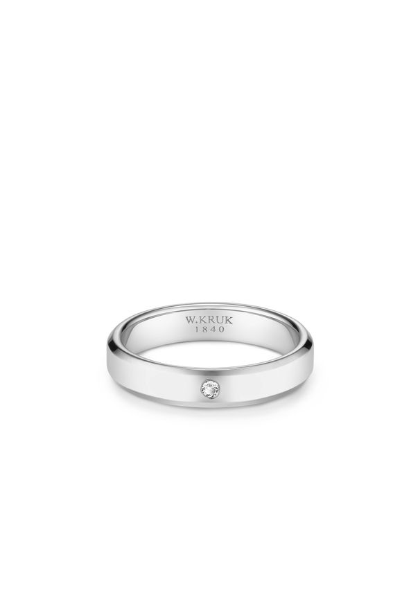 W.KRUK - Obrączka ślubna srebrna damska Sewilla. Materiał: srebrne. Kolor: srebrny. Wzór: aplikacja