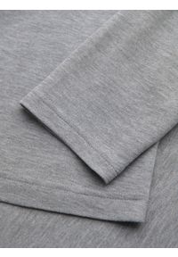 Ombre Clothing - Męski longsleeve z kołnierzykiem polo BASIC – szary melanż V4. Okazja: do pracy, na co dzień. Typ kołnierza: polo. Kolor: szary. Materiał: bawełna, dzianina. Długość rękawa: długi rękaw. Wzór: melanż. Styl: casual, elegancki #8