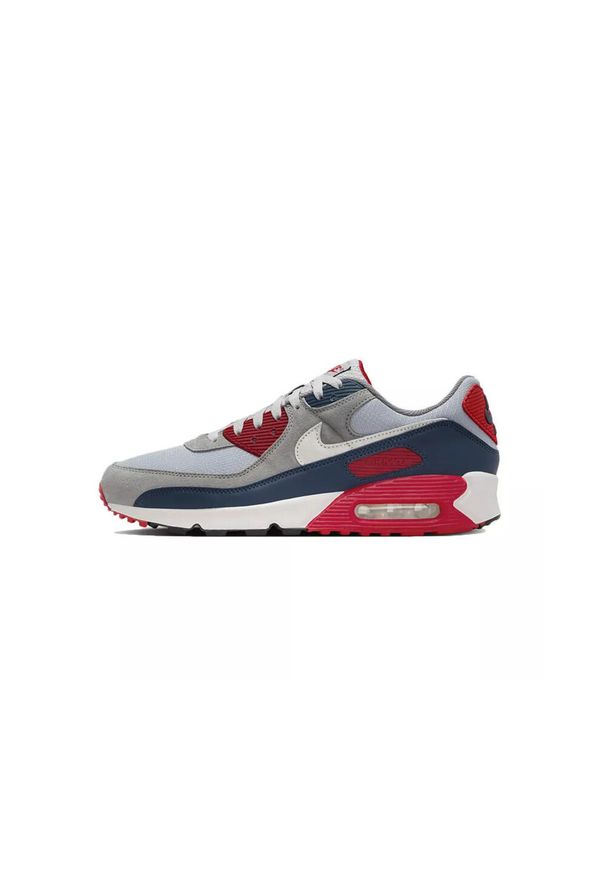Buty do chodzenia męskie Nike Air Max 90. Kolor: czerwony. Materiał: materiał, syntetyk. Szerokość cholewki: normalna. Model: Nike Air Max 90, Nike Air Max. Sport: turystyka piesza
