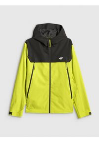 4f - 4F Kurtka przejściowa membrana 5000 męska - zielona S. Okazja: na spacer, na co dzień, do pracy. Kolor: zielony. Materiał: materiał. Styl: casual #1