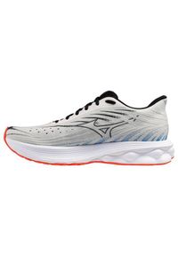 Buty do biegania męskie Mizuno Wave Skyrise 6. Kolor: biały. Materiał: materiał, syntetyk. Szerokość cholewki: normalna. Model: Mizuno Wave