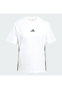 Adidas - Koszulka Essentials 3-Stripes Cotton. Kolor: biały, wielokolorowy, czarny. Materiał: bawełna. Sport: fitness #2