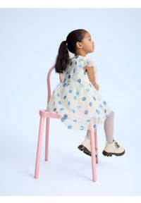 Reserved - Tiulowa sukienka z cekinami - kremowy. Kolor: kremowy. Materiał: tiul #1