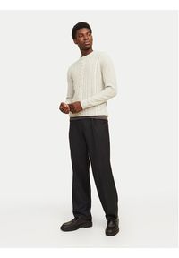 Jack & Jones - Jack&Jones Sweter Craig 12258480 Écru Regular Fit. Materiał: syntetyk