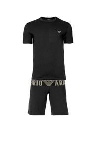 Emporio Armani Underwear Piżama EM000400 AF10772 UC001 Czarny Regular Fit. Kolor: czarny. Materiał: bawełna