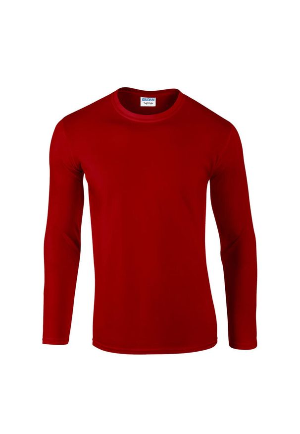 GILDAN - Koszulka Z Długim Rękawem Unisex Softstyle Dla Dorosłych. Kolor: czerwony. Długość rękawa: długi rękaw. Długość: długie. Sport: turystyka piesza