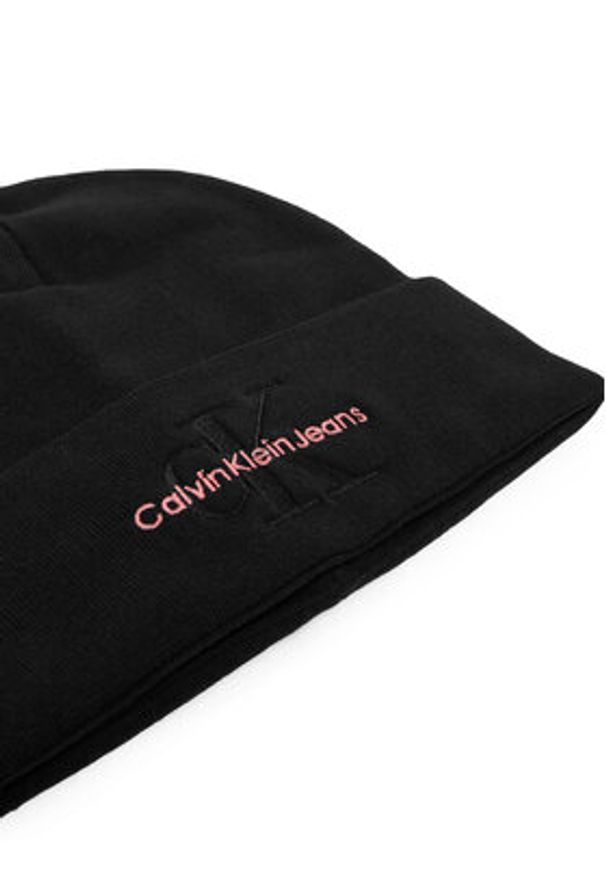 Calvin Klein Czapka Mono Logo Embro K60K612668 Czarny. Kolor: czarny. Materiał: bawełna