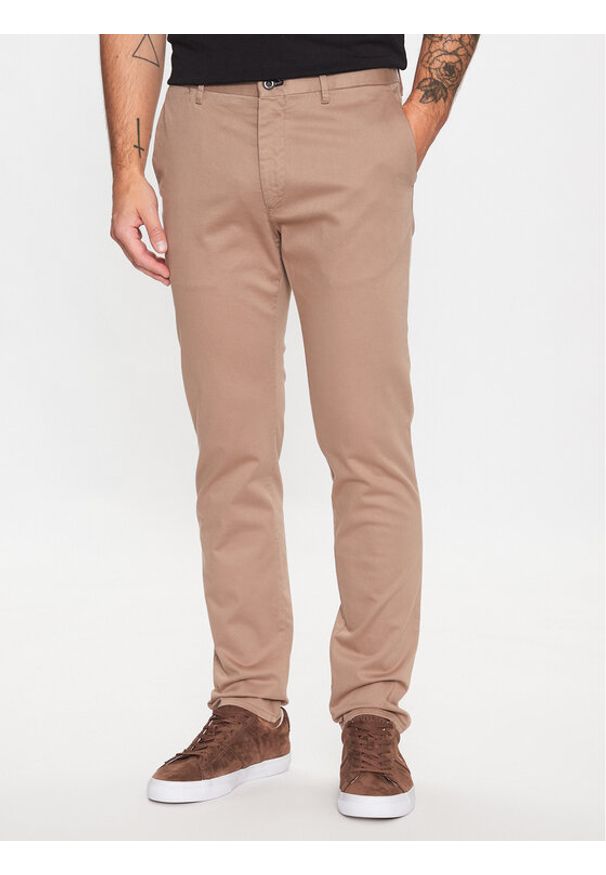 JOOP! Jeans Spodnie materiałowe 30025086 Beżowy Slim Fit. Kolor: beżowy. Materiał: bawełna