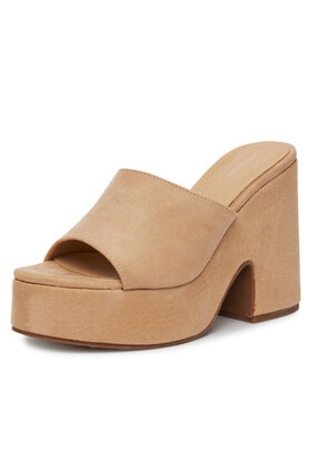 DeeZee Klapki E8341-1 Beżowy. Kolor: beżowy. Materiał: materiał