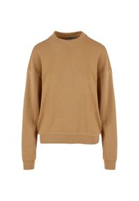 Urban Classics - Bluza Damska Frotte Z Okrągłym Dekoltem Oversize. Kolor: beżowy