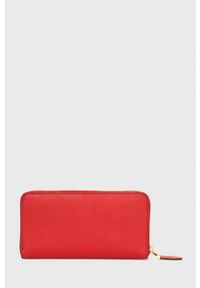 Lauren Ralph Lauren portfel skórzany damski kolor czerwony. Kolor: czerwony. Materiał: skóra