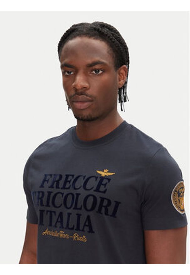 Aeronautica Militare T-Shirt 251TS2404J596 Granatowy Regular Fit. Kolor: niebieski. Materiał: bawełna
