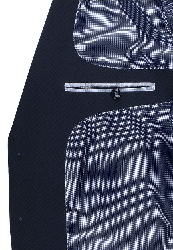 Granatowy Garnitur na Studniówkę lub Wesele - Taliowany - Casino. Kolor: niebieski. Materiał: wiskoza, poliester