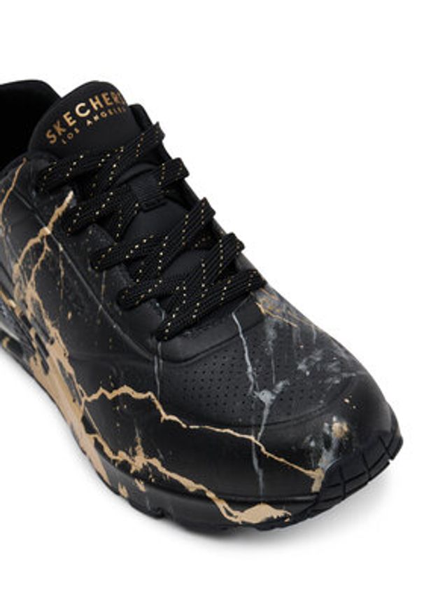 skechers - Skechers Sneakersy Street™ Uno 155584/BBK Czarny. Kolor: czarny. Materiał: skóra