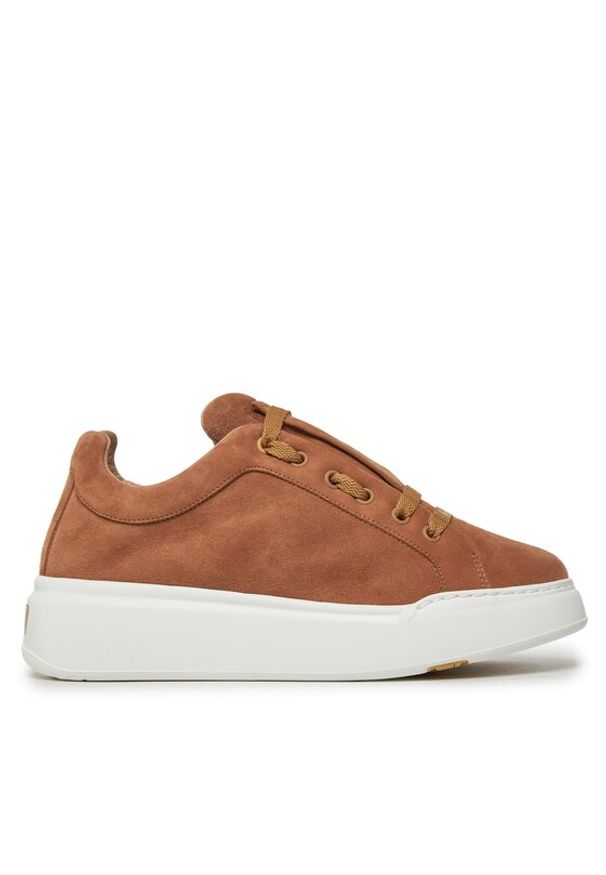 Max Mara Sneakersy Maxisf 24147610916 Brązowy. Kolor: brązowy. Materiał: zamsz, skóra