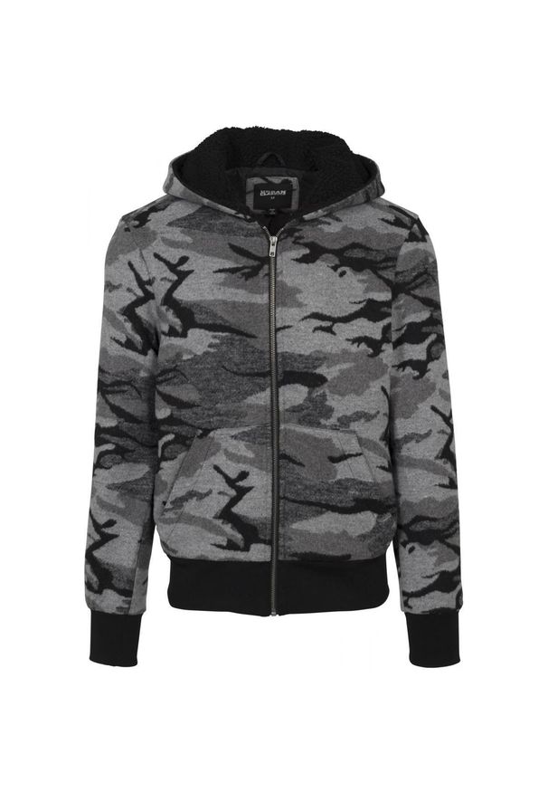 Urban Classics - Miejska klasyczna parka na zamek błyskawiczny. Kolor: czarny. Sezon: zima. Styl: klasyczny