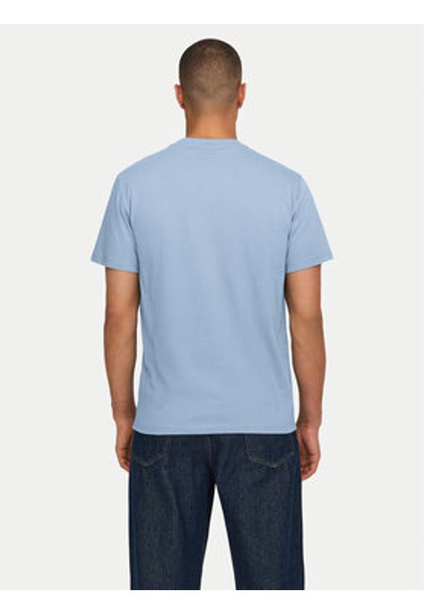 Only & Sons T-Shirt 22025208 Błękitny Regular Fit. Kolor: niebieski. Materiał: bawełna