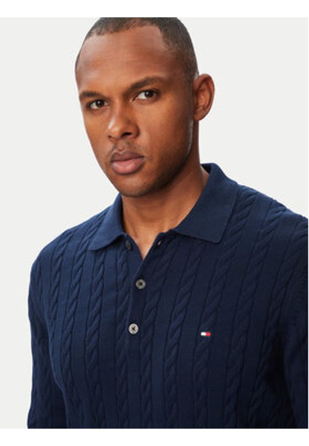 TOMMY HILFIGER - Tommy Hilfiger Sweter Classic MW0MW41955 Granatowy Regular Fit. Kolor: niebieski. Materiał: bawełna