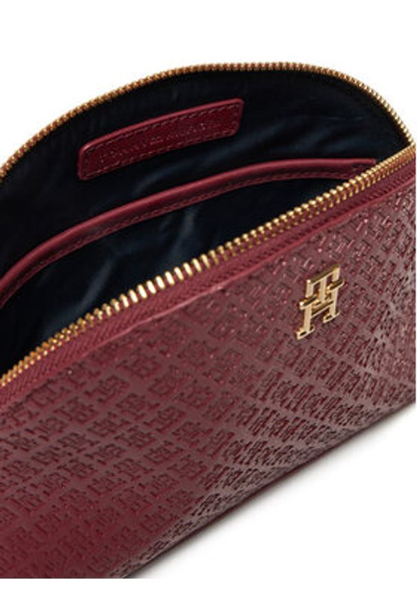 TOMMY HILFIGER - Tommy Hilfiger Kosmetyczka AW0AW17339 Bordowy. Kolor: czerwony. Materiał: skóra