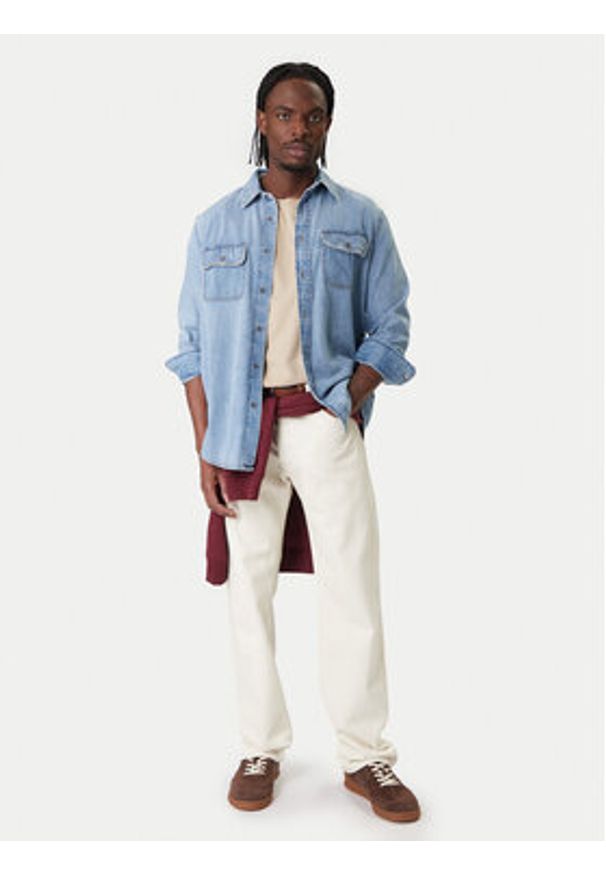 Tommy Jeans Koszula jeansowa Western DM0DM22304 Niebieski Relaxed Fit. Kolor: niebieski. Materiał: bawełna