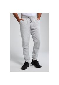 JAY-PI - Męskie Spodnie dresowe ściągane sznurkiem nowoczesny krój do roz. 8XL. Kolekcja: plus size. Kolor: szary. Materiał: materiał, poliester, bawełna. Długość: długie