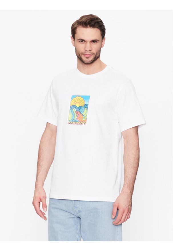 Converse T-Shirt Layres Of Earth 10024590-A03 Biały Standard Fit. Kolor: biały. Materiał: bawełna