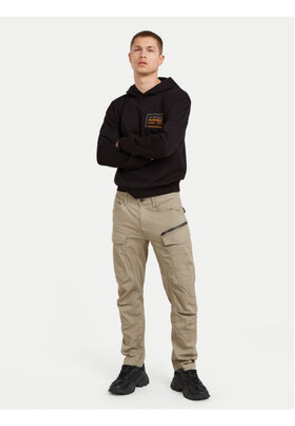 G-Star RAW - G-Star Raw Spodnie materiałowe Zip Cargo 3D D25665-D846 Beżowy Tapered Fit. Kolor: beżowy. Materiał: bawełna