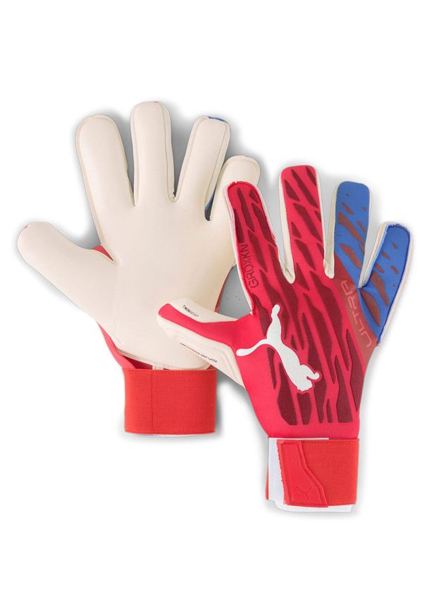 Rękawice Puma Ultra Grip 1 Hybrid Pro, Mężczyźni. Kolor: różowy, biały, czerwony, wielokolorowy. Materiał: materiał, poliester. Sport: piłka nożna